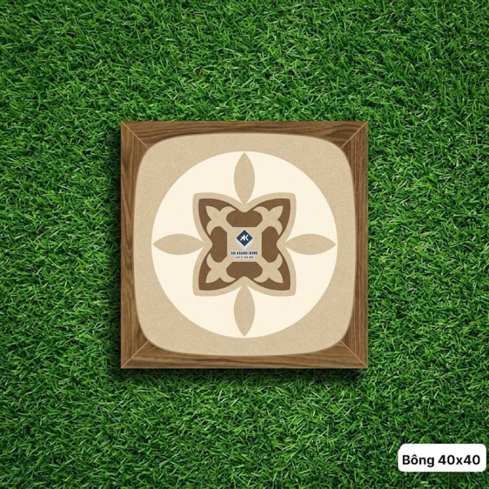  Gạch bông 40x40 vân gỗ hoạ tiết cổ điển