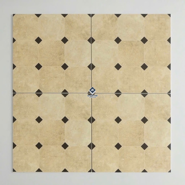 Gạch bông cổ điển 30x30 kem hiệu ứng nhấn hình thoi                          