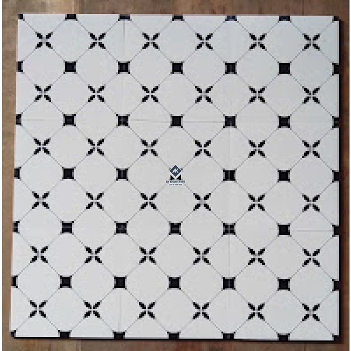 Gạch bông lát nền 30x30 hình thoi trắng đen
