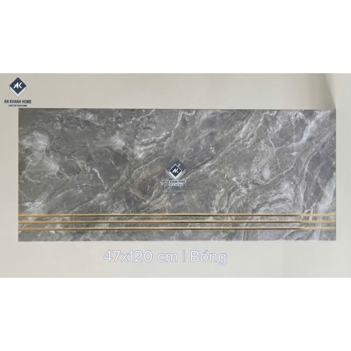 Gạch cầu thang 47x120 bề mặt khắc kim đá marble xám đậm
