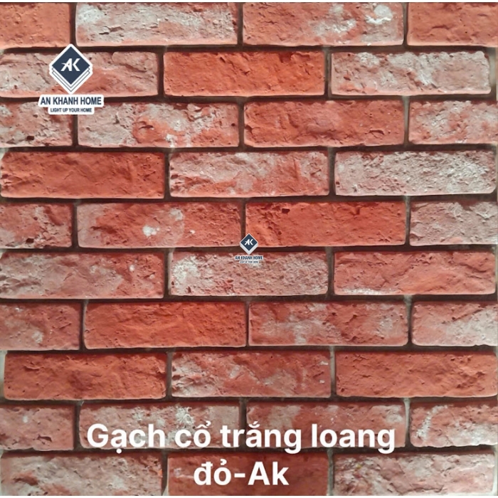Gạch chămpa giả cổ trắng loang đỏ