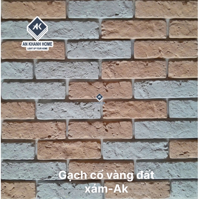 Gạch cổ bê tông champa vàng đất xám