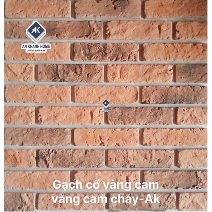 Gạch cổ bê tông màu vàng cam cháy