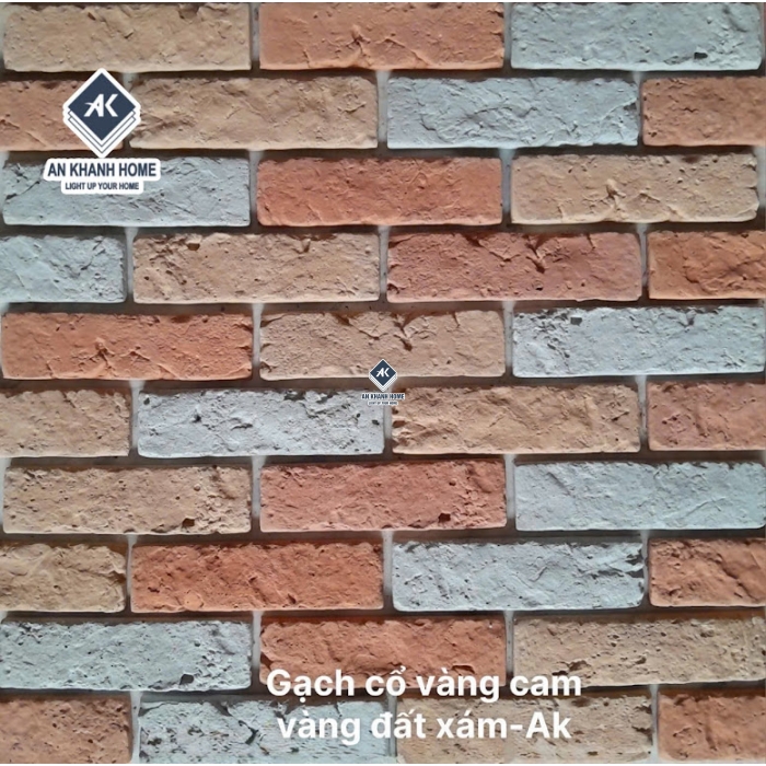 Gạch cổ vàng cam vàng đất xám