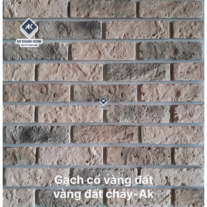 Gạch giả cổ chămpa vàng đất cháy