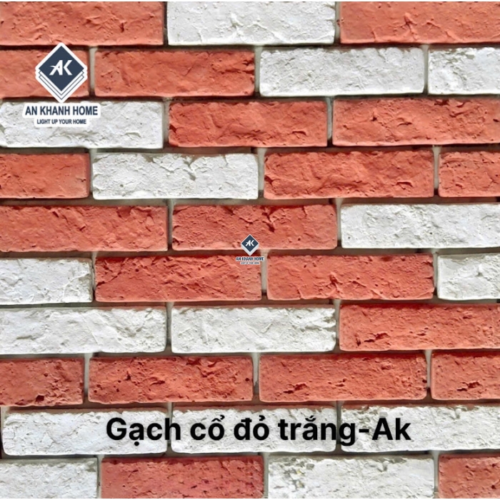 Gạch giả cổ đỏ trắng ốp tường   