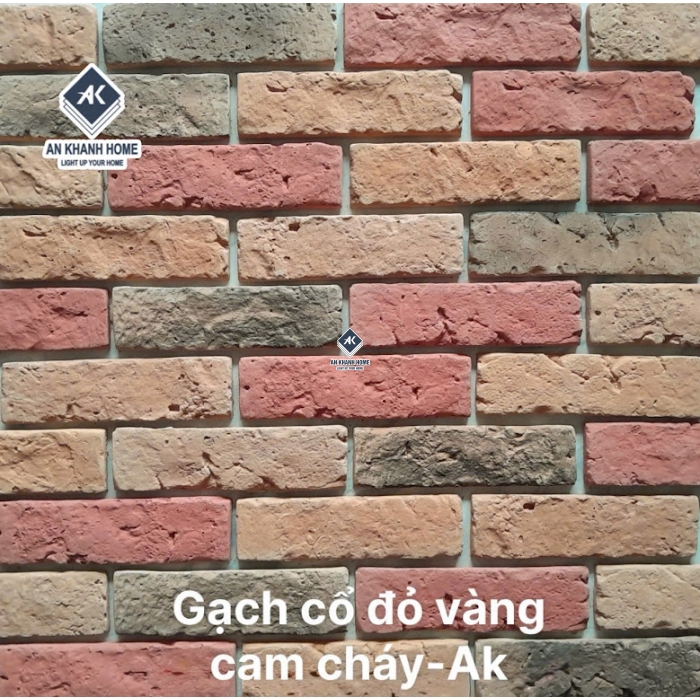 Gạch giả cổ đỏ vàng cam cháy