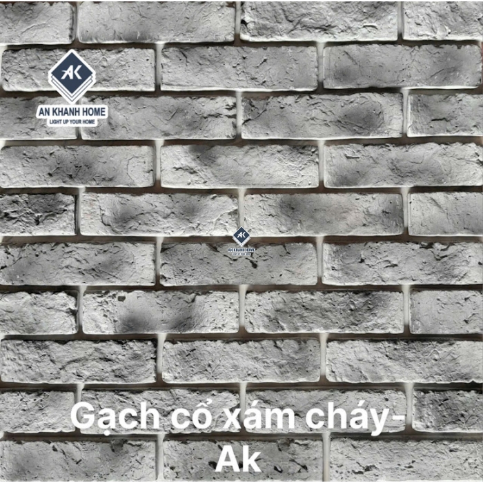 Gạch giả cổ ốp tường xám cháy