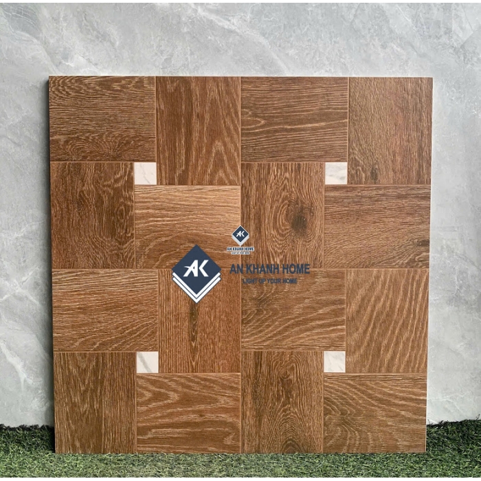 Gạch giả gỗ 60x60 ghép khối vuông marble trắng             