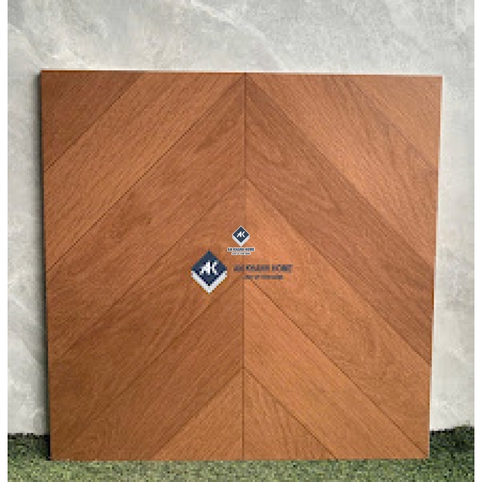 Gạch giả gỗ vân xương cá màu nâu đỏ 60x60 trung quốc