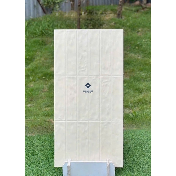 Gạch giả thẻ mau kem 40x80 men lượn sóng