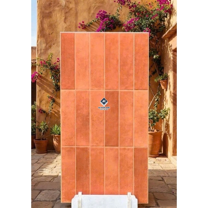 Gạch giả thẻ mix màu cam nâu đỏ 40x80 trung quốc