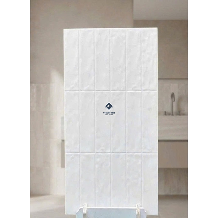 Gạch giả thẻ trắng sữa lượn sóng 40x80 trung quốc