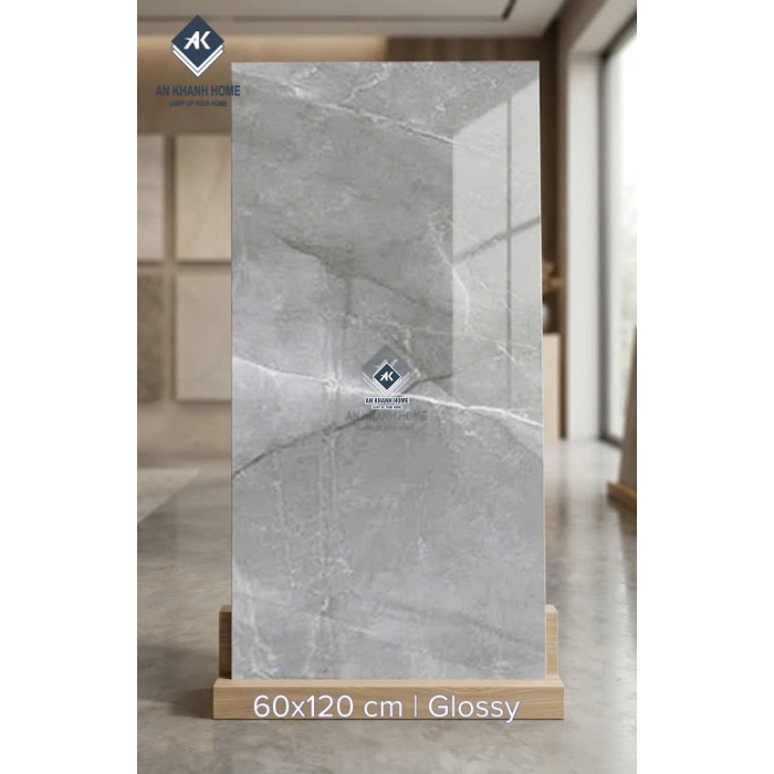 Gạch khổ lớn ấn độ 60x120 vân đá xám bóng kính cao cấp