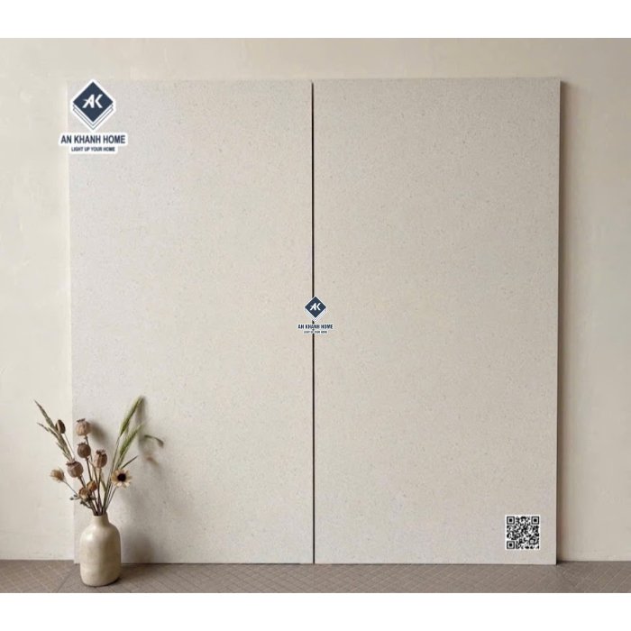 Gạch kis 60x120 terrazzo bề mặt mờ màu kem