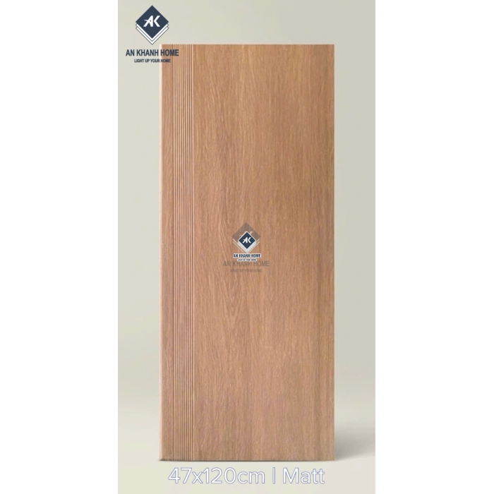 Gạch lát bậc cầu thang vân giả gỗ màu vàng 47x120cm