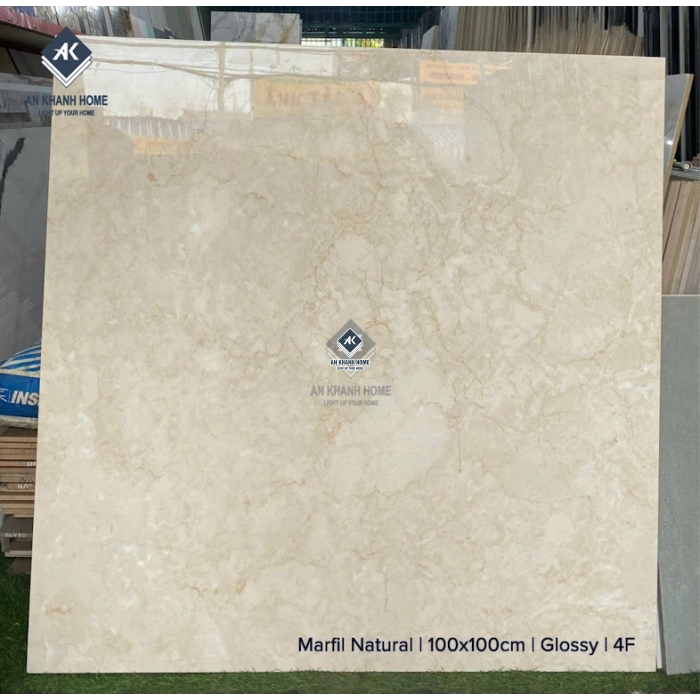 Gạch lát nền ấn độ 1000x100mm Marfil Natural vân đá vàng kem bóng kiếng
