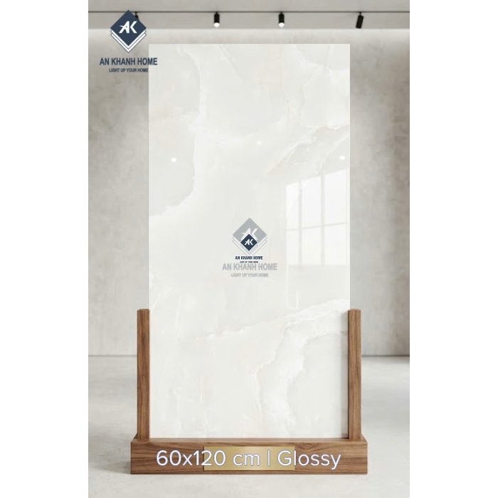  Gạch lát nền ấn độ 60x120 bóng kính kem vân mây sang trọng