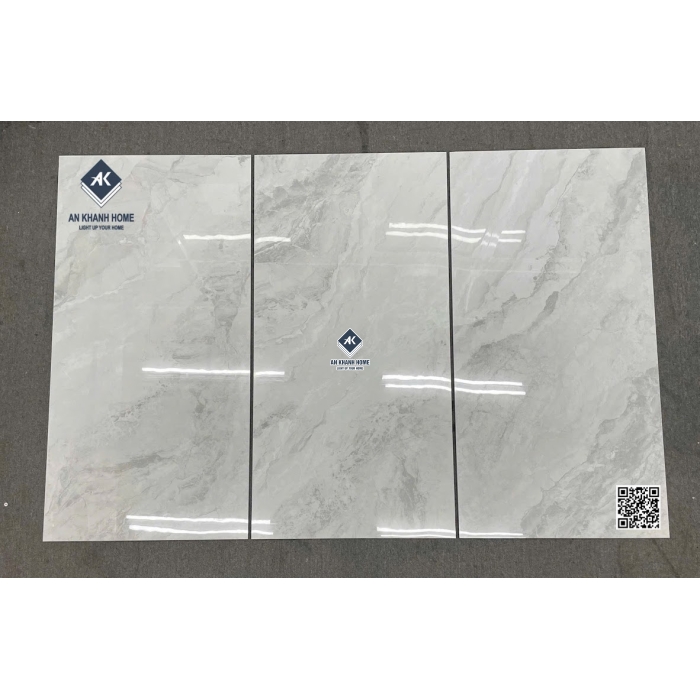 Gạch lát nền Malaysia 60x120 xám ghi vân đá Marble bóng kiếng