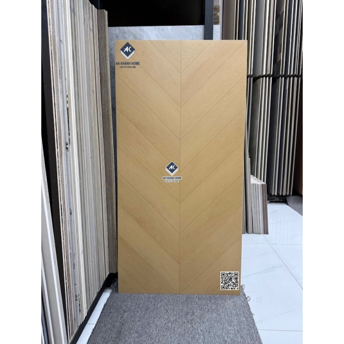 Gạch lát nền vân giả gỗ xương cá màu vàng 60x120cm