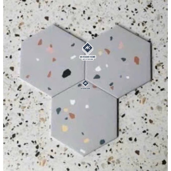 Gạch lục giác 200x230 trang trí vân terrazzo