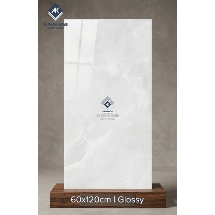 Gạch nhập khẩu 60x120 bóng kính trắng vân đá sang trọng