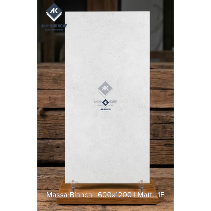 Gạch ốp lát 60x120 ấn độ Massa Bianca trắng mờ vân đá mịn