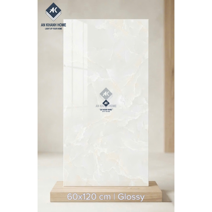 Gạch ốp lát ấn độ 60x120 bóng kính vân kem nhẹ