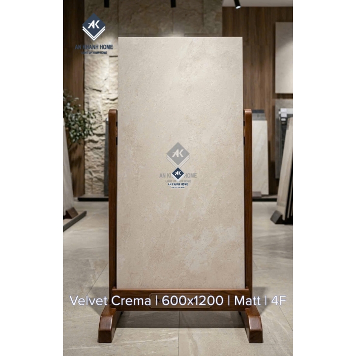 Gạch ốp lát ấn độ 60x120 Velvet Crema bề mặt mờ kem