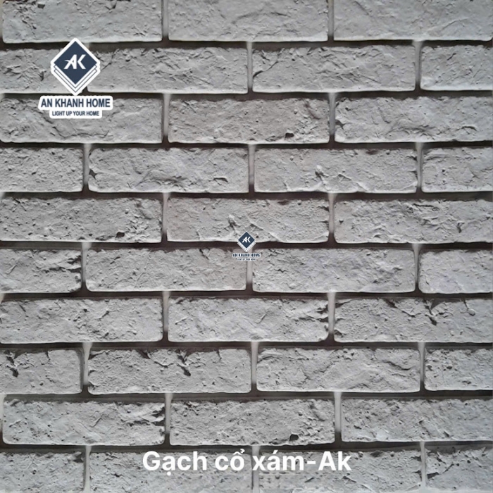 Gạch ốp tường giả cổ xám bê tông