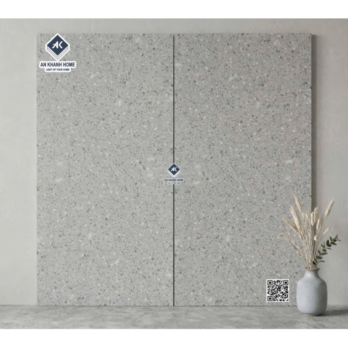 Gạch terrazzo xám nhạt 60x120 đá mờ kis cao cấp