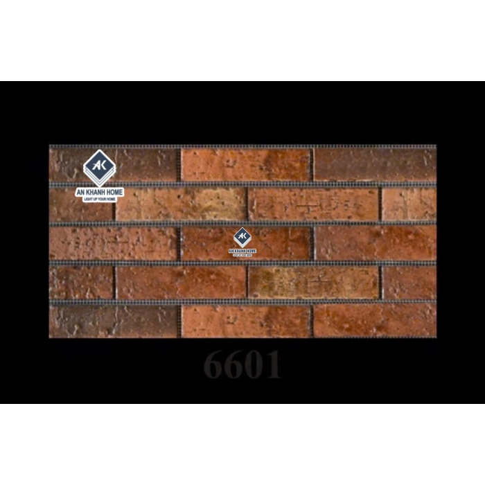 Gạch thẻ trang trí giả cổ 6x24cm màu nâu đỏ