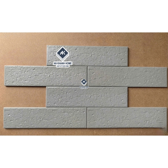 Gạch thẻ trung quốc giả cổ 6x24cm ốp trang trí màu xám
