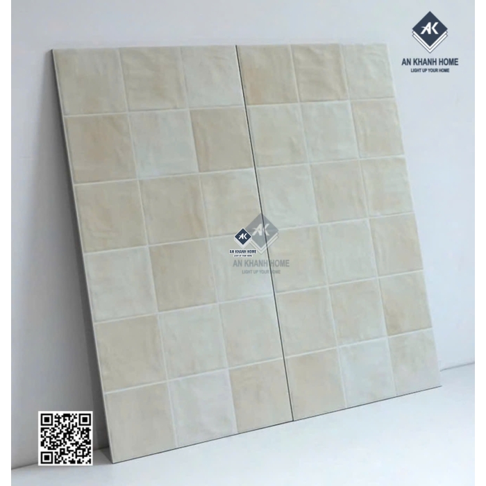 Gạch trung quốc 40x80cm bề mặt lượn sóng giả thẻ màu kem be