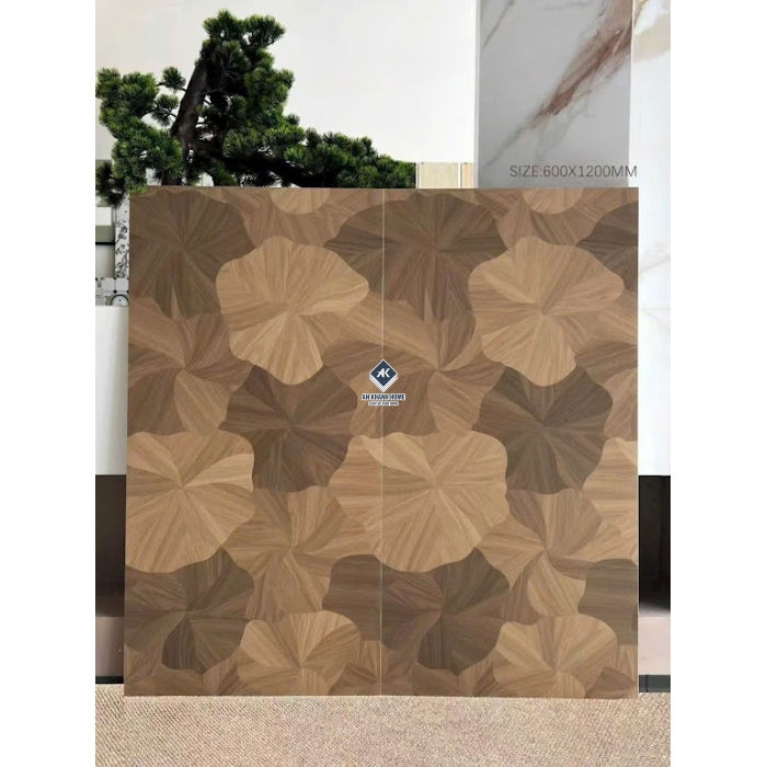 Gạch vân gỗ hoạ tiết lá sen 60x120 trung quốc