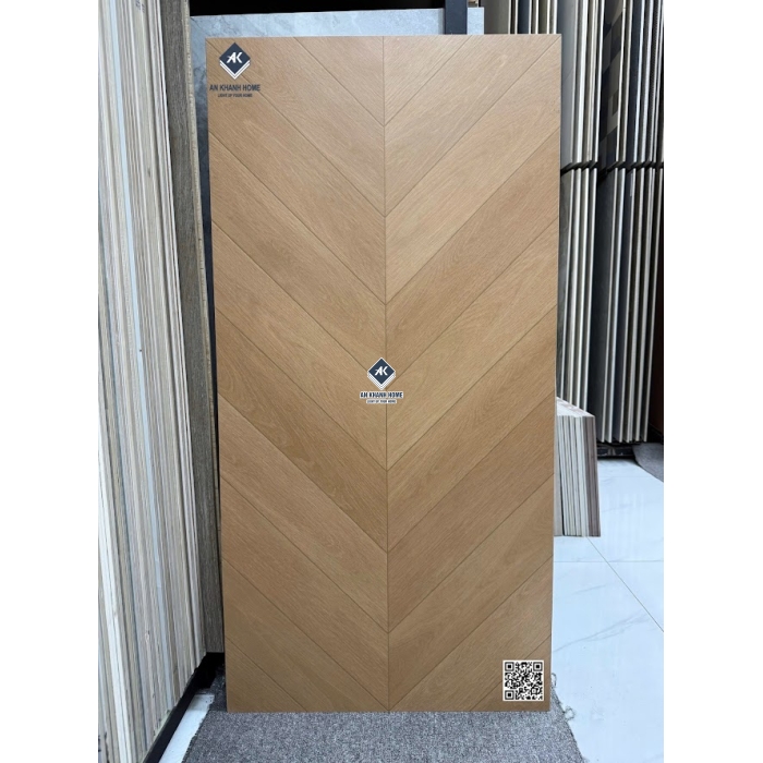 Gạch vân gỗ xương cá nâu nhạt 60x120 trung quốc