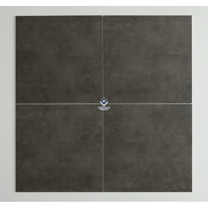 Gạch bông đơn sắc 30x30 màu xám đen vân xi măng loang bề mặt mờ