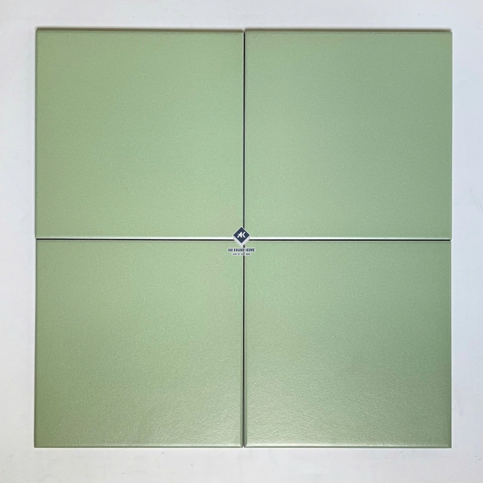 Gạch bông 20x20 màu xanh lá non không vân đơn sắc bề mặt mờ