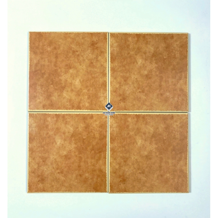 Gạch bông 20x20 màu nâu da bò có viền màu kem bề mặt mờ
