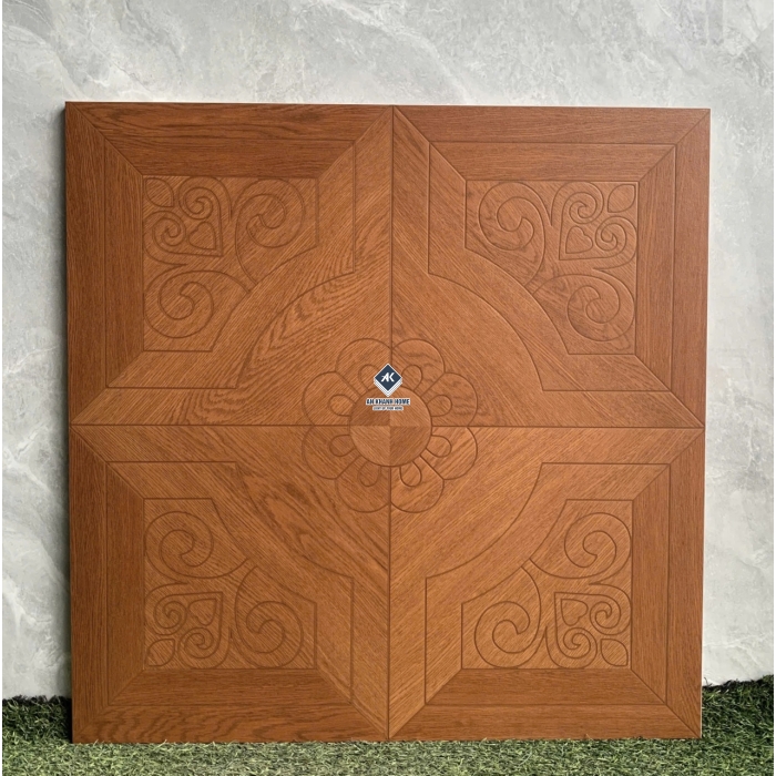 Gạch 60x60 vân gỗ hoạ tiết chạm khắc đẹp            