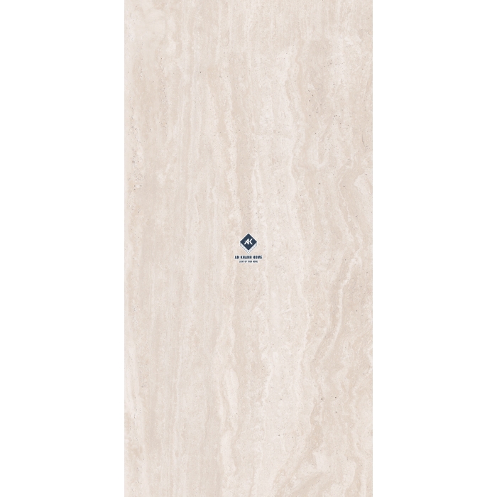 Gạch Ấn Độ 30x60 màu kem vân đá Travertine bóng Viscon Ivory