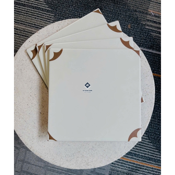 Gạch Bông Trắng Kem Hoạ Tiết Louis Vuitton Bề Mặt Mờ