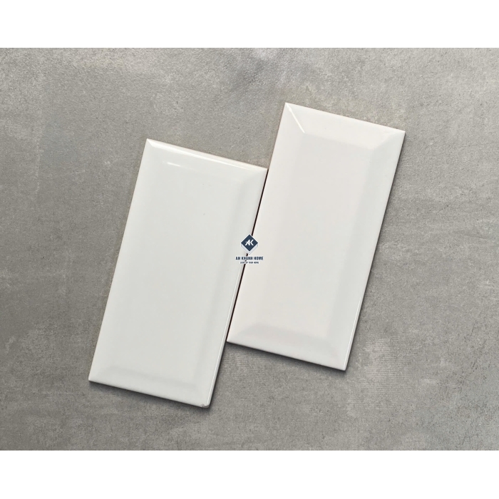 BST Gạch thẻ 75x150 mm vát cạnh xương men subway đơn sắc bóng
