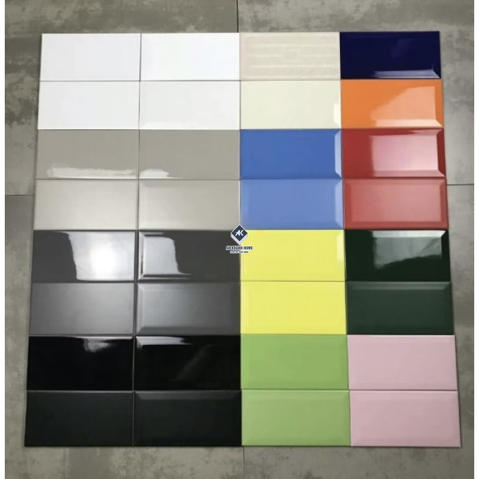 BST Gạch thẻ 75x150 mm vát cạnh xương men subway đơn sắc bóng