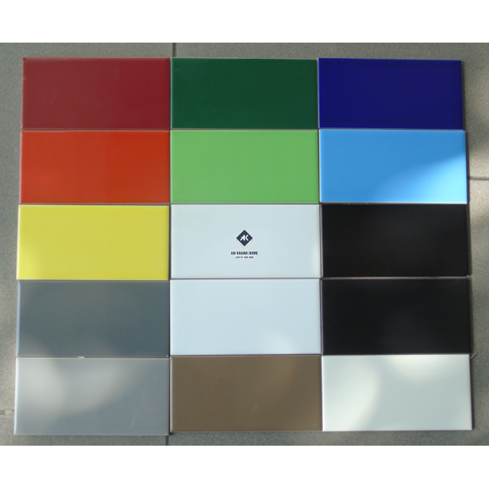 Tổng hơp thẻ 10x20 cm subway đơn sắc men bóng phẳng