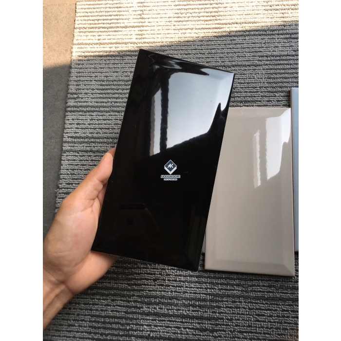 Tổng hơp thẻ 10x20 cm subway đơn sắc men bóng vát cạnh