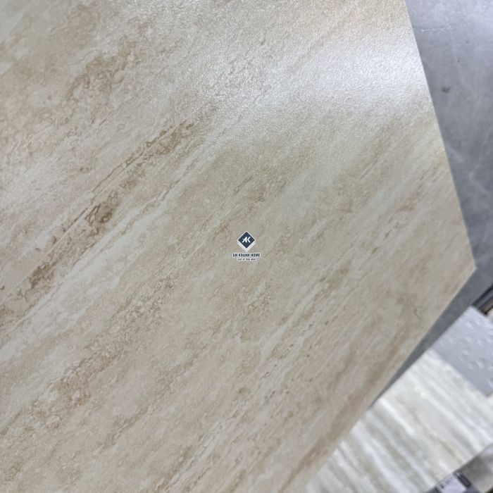 Gạch 60x60 vân travertine màu kem vàng mờ 