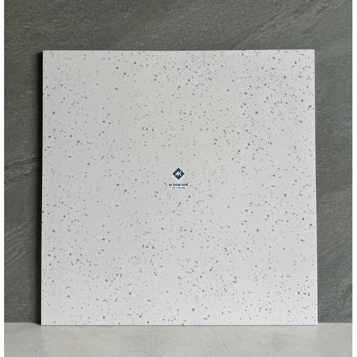 Gạch 60x60 terrazzo màu trắng hạt li ti màu xám mờ