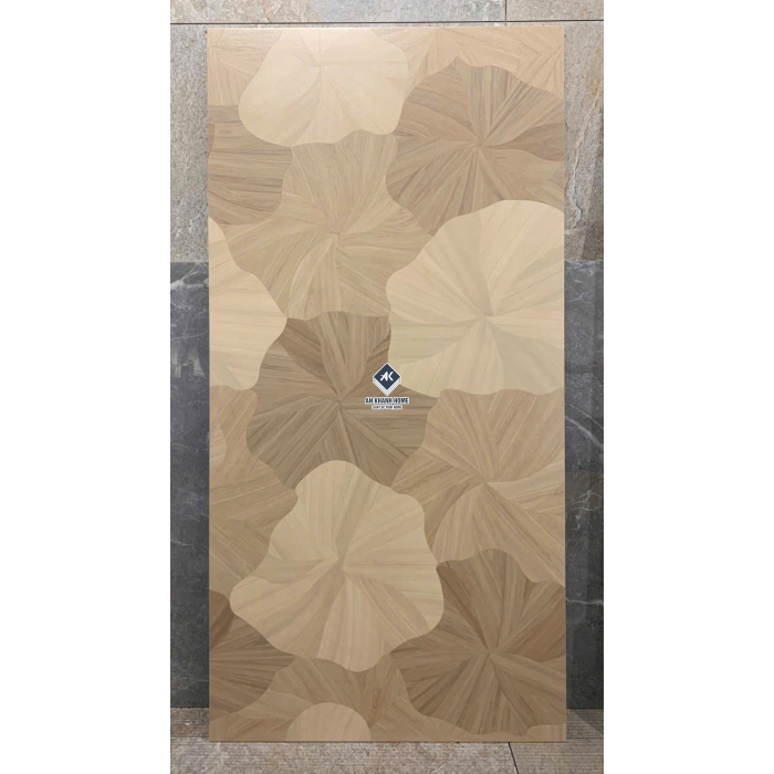 Gạch vân gỗ họa tiết lá sen màu vàng ấm bề mặt mờ