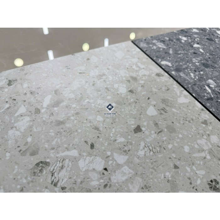Gạch Ấn Độ 60x60 Terrazzo Light SG-66.620C trắng kem Bề Mặt Carving